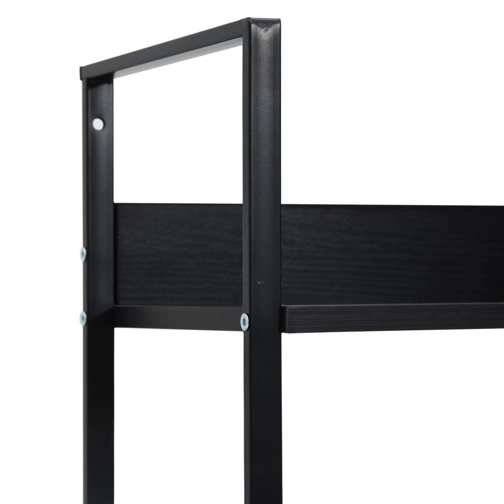 5 szintes fekete szerelt fa könyvespolc 60 x 27,6 x 158,5 cm