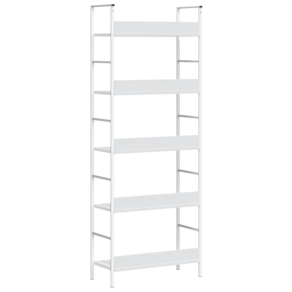 5 szintes fehér szerelt fa könyvespolc 60 x 27,6 x 158,5 cm