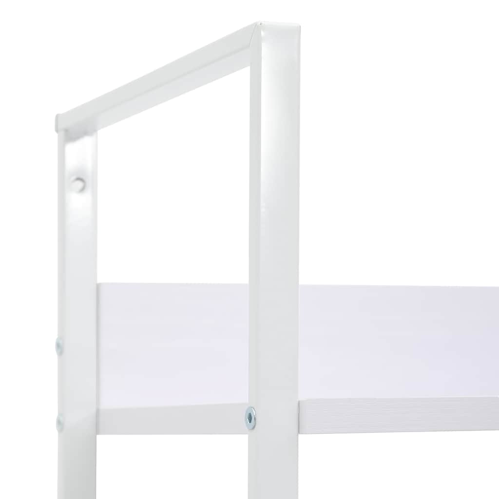 5 szintes fehér szerelt fa könyvespolc 60 x 27,6 x 158,5 cm