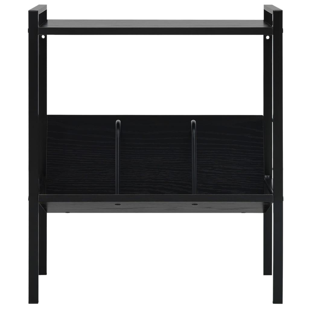 2-szintes fekete szerelt fa könyvespolc 52 x 28 x 59 cm
