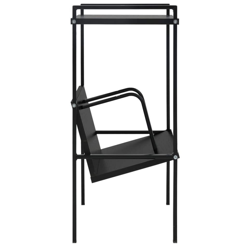 2-szintes fekete szerelt fa könyvespolc 52 x 28 x 59 cm