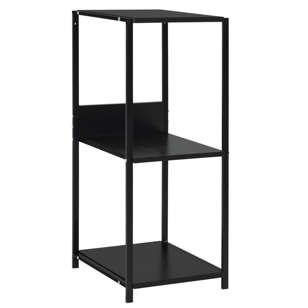 fekete kisméretű álló szerelt fa könyvespolc 33,5x39,6x79,7 cm