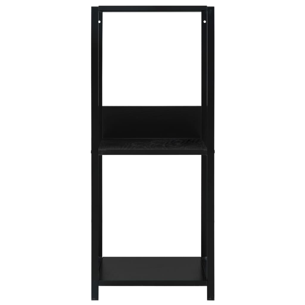 fekete kisméretű álló szerelt fa könyvespolc 33,5x39,6x79,7 cm