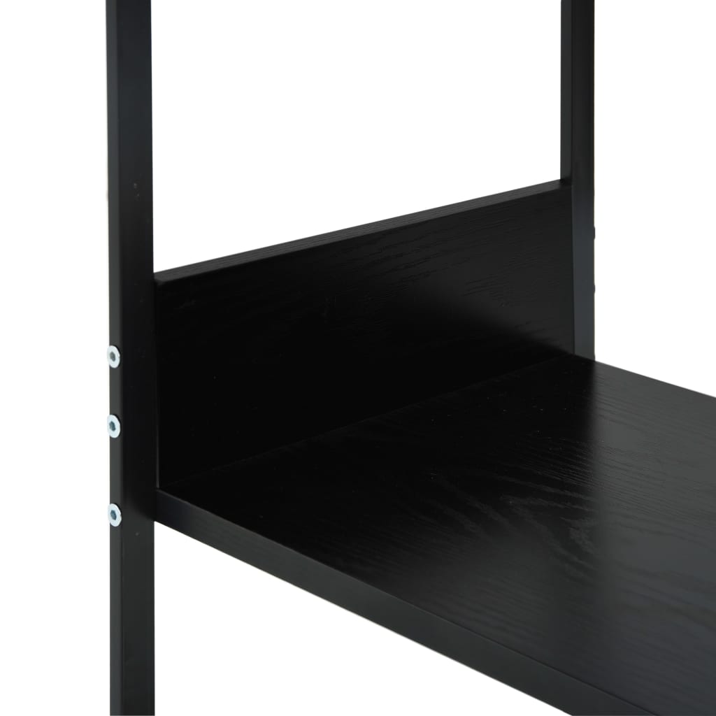 fekete kisméretű álló szerelt fa könyvespolc 33,5x39,6x79,7 cm