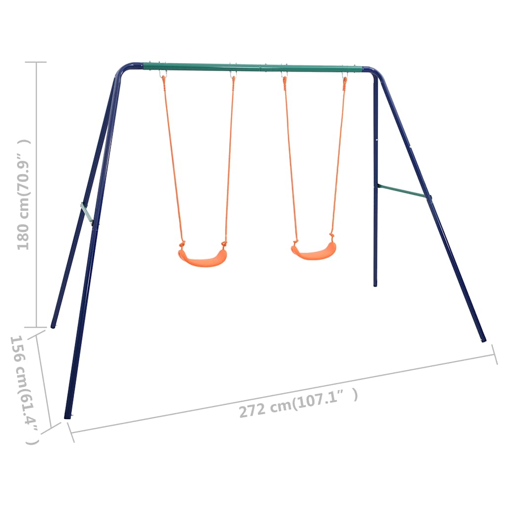 acél hintakészlet 2 db üléssel