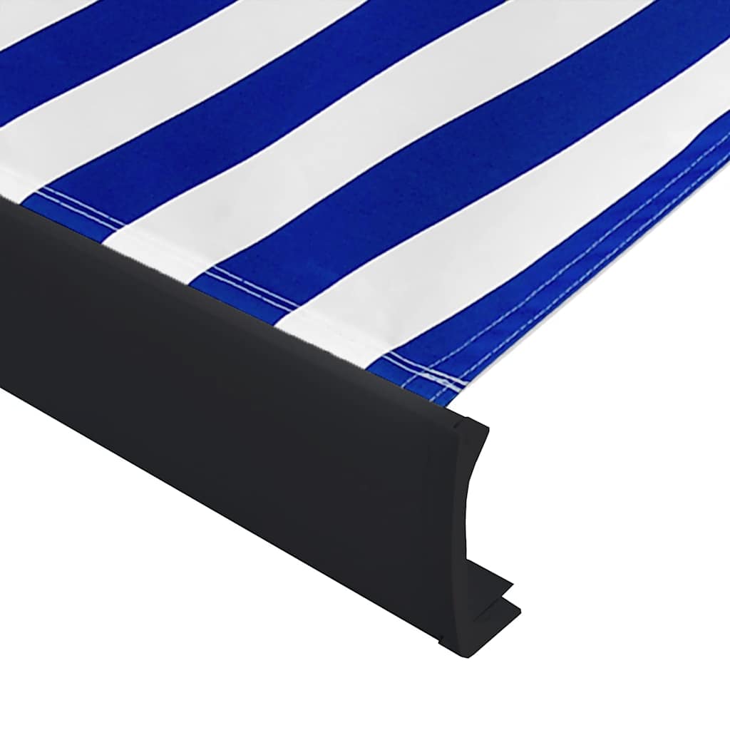 kék és fehér motorizált kazettás napellenző 400 x 300 cm