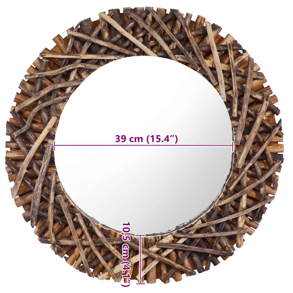 kör alakú tíkfa falitükör 60 cm