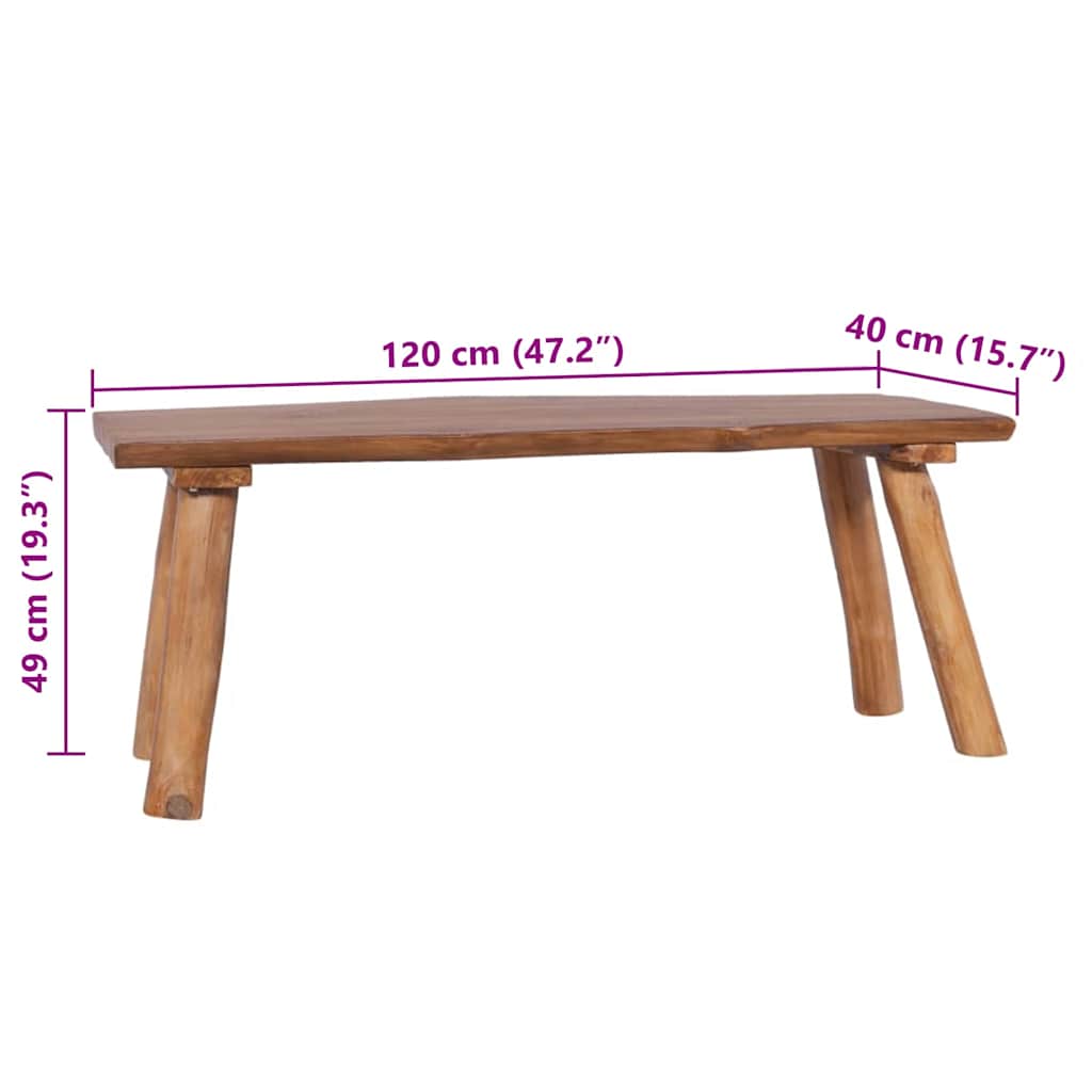 tömör tíkfa kerti pad 120 cm
