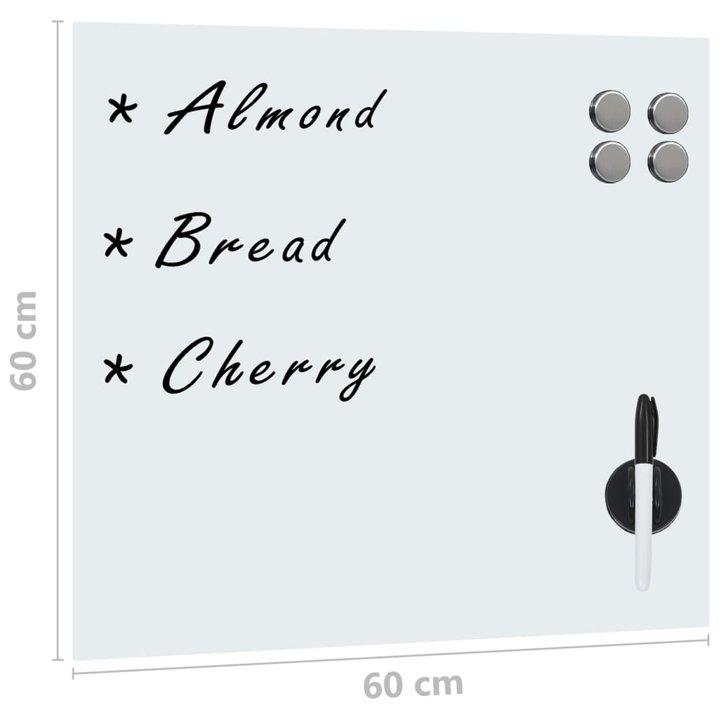 falra szerelhető mágneses üvegtábla 60 x 60 cm