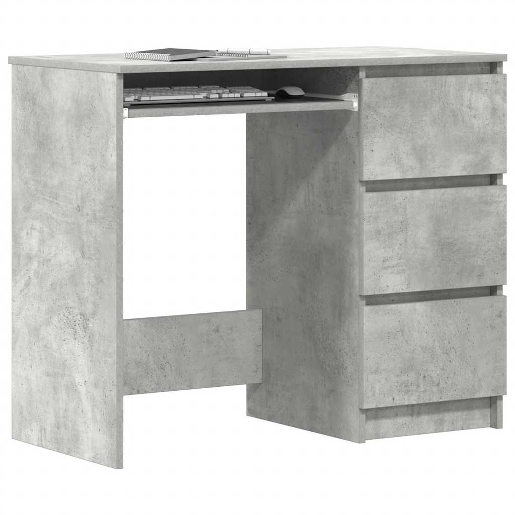 betonszürke szerelt fa íróasztal 90 x 45 x 76 cm