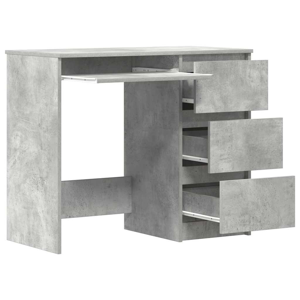 betonszürke szerelt fa íróasztal 90 x 45 x 76 cm