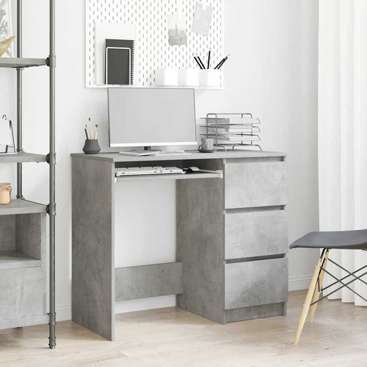betonszürke szerelt fa íróasztal 90 x 45 x 76 cm