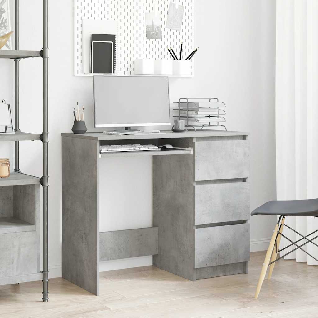 betonszürke szerelt fa íróasztal 90 x 45 x 76 cm
