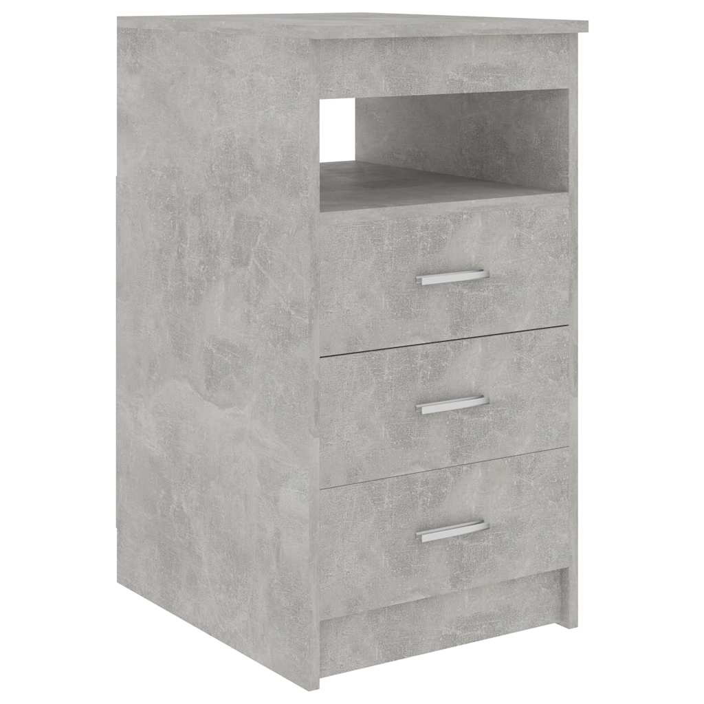 betonszürke szerelt fa fiókos szekrény 40 x 50 x 76 cm