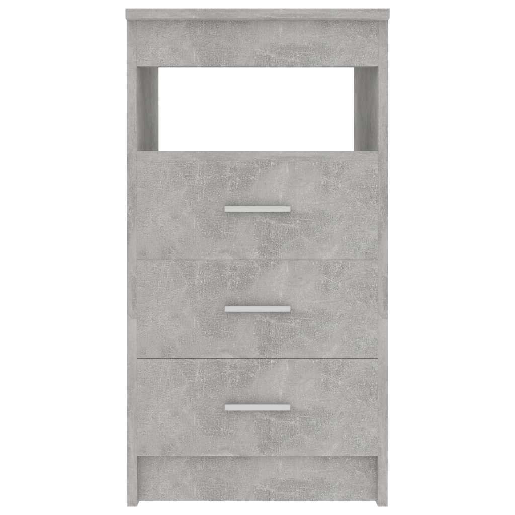 betonszürke szerelt fa fiókos szekrény 40 x 50 x 76 cm