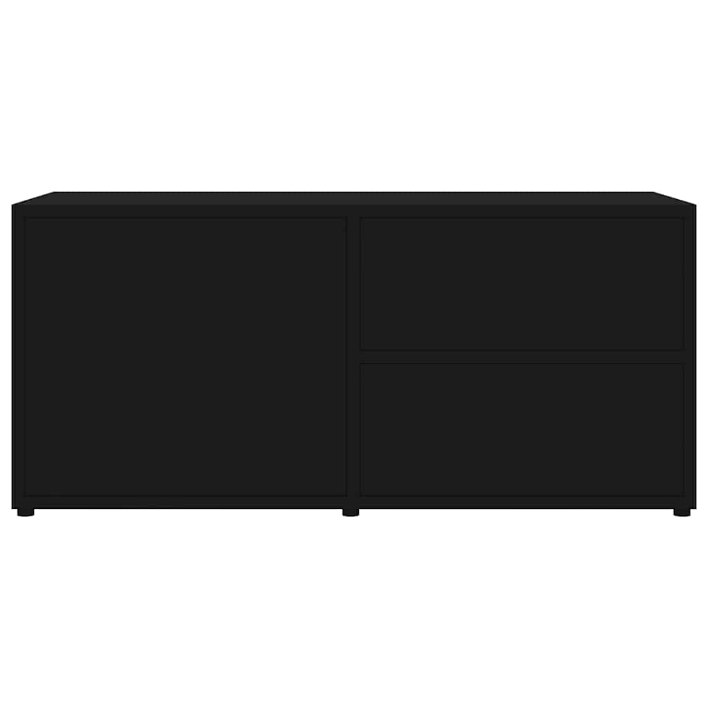 fekete szerelt fa TV-szekrény 80 x 34 x 36 cm