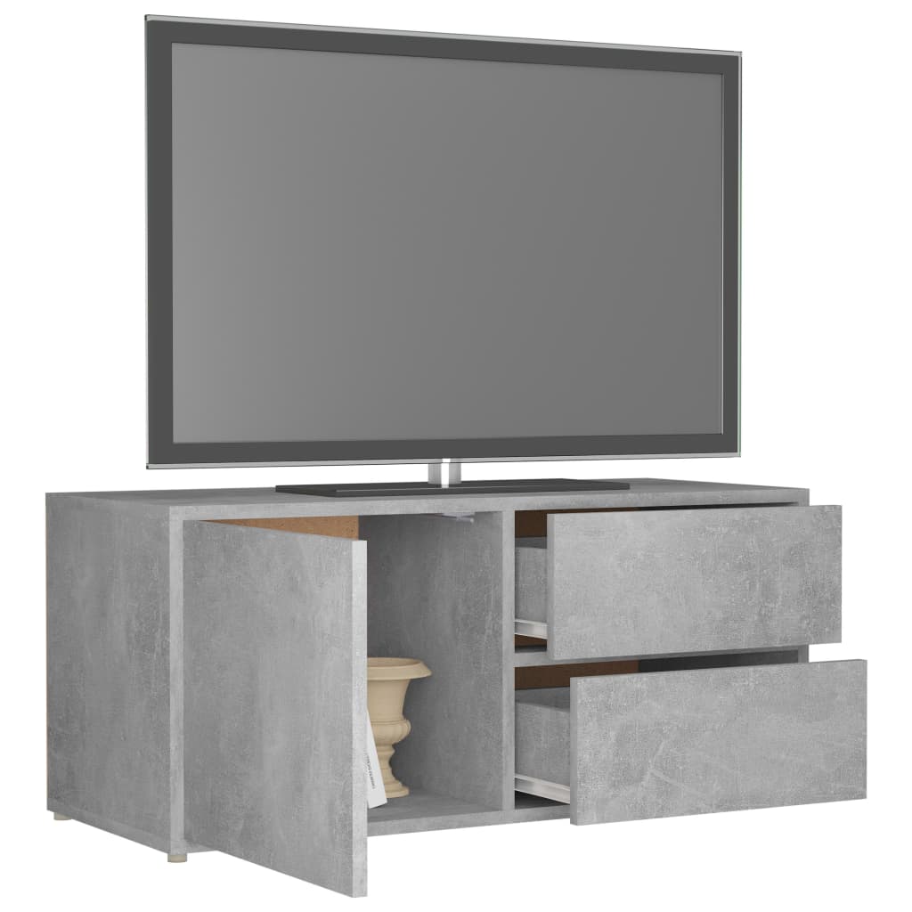 betonszürke szerelt fa TV-szekrény 80 x 34 x 36 cm