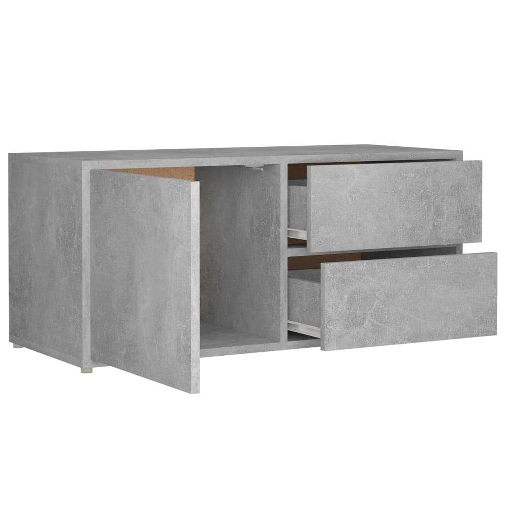 betonszürke szerelt fa TV-szekrény 80 x 34 x 36 cm