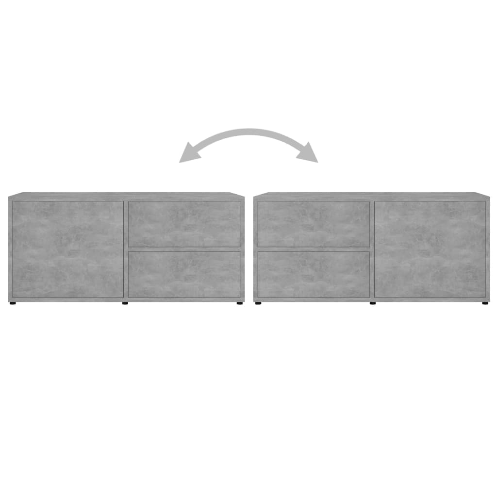 betonszürke szerelt fa TV-szekrény 80 x 34 x 36 cm