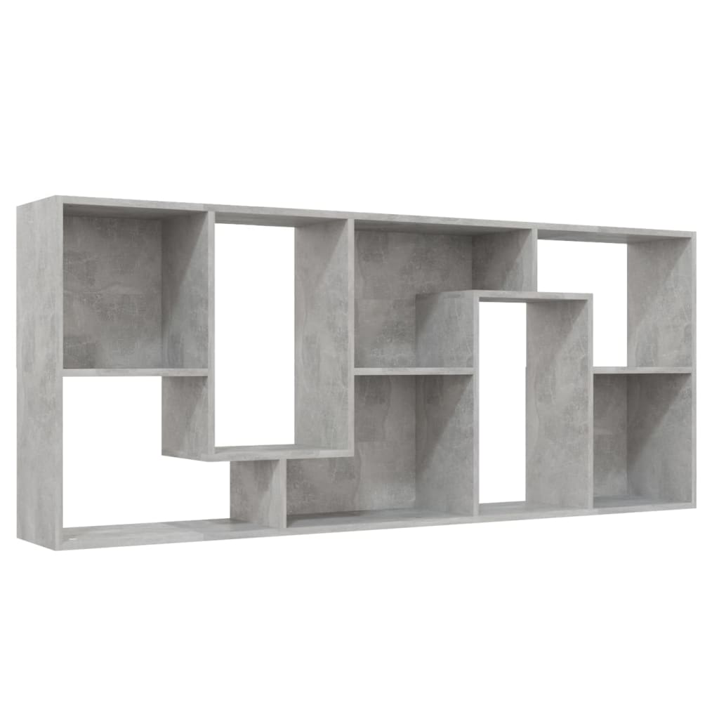 betonszürke szerelt fa könyvszekrény 67 x 24 x 161 cm