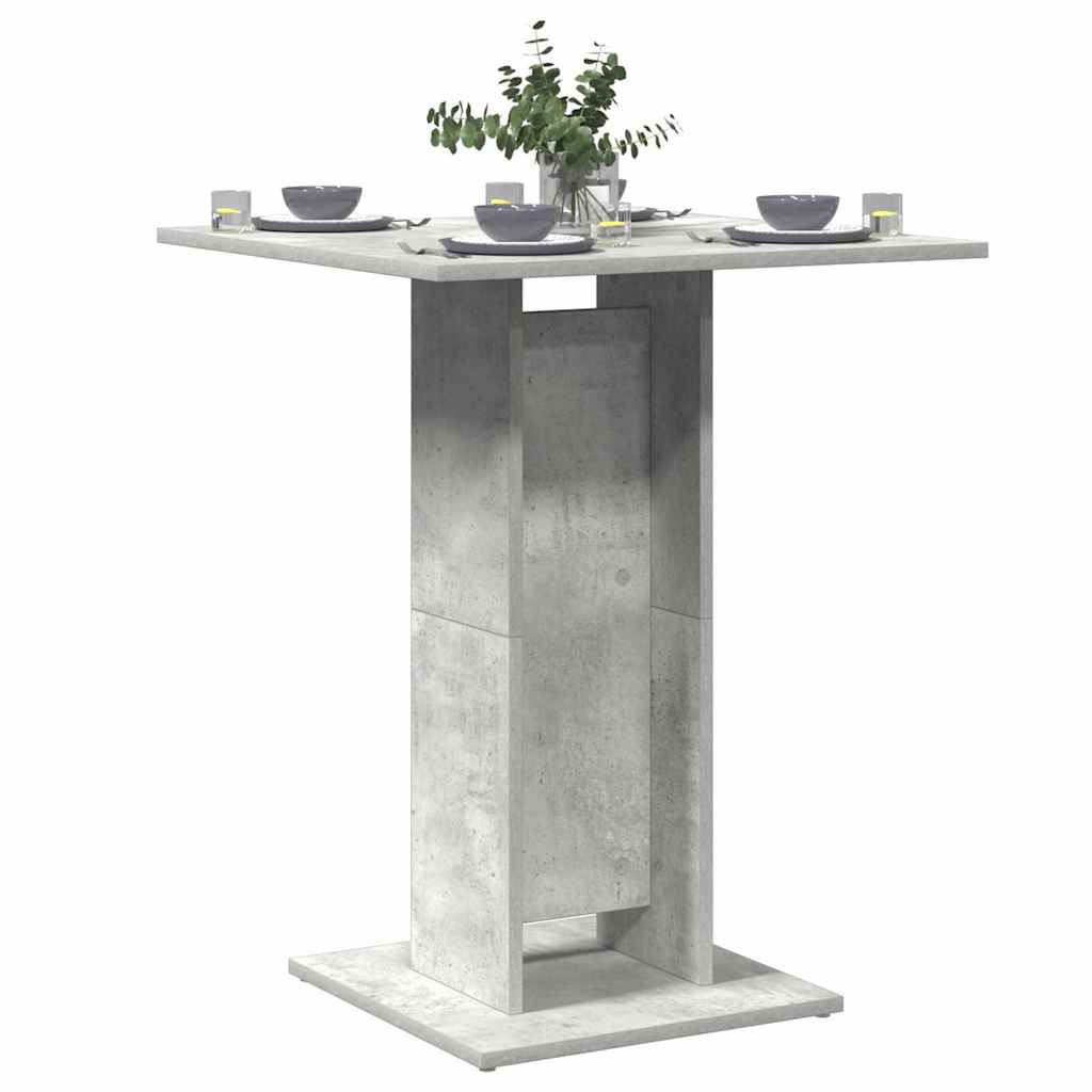 betonszürke szerelt fa bisztróasztal 60 x 60 x 75 cm