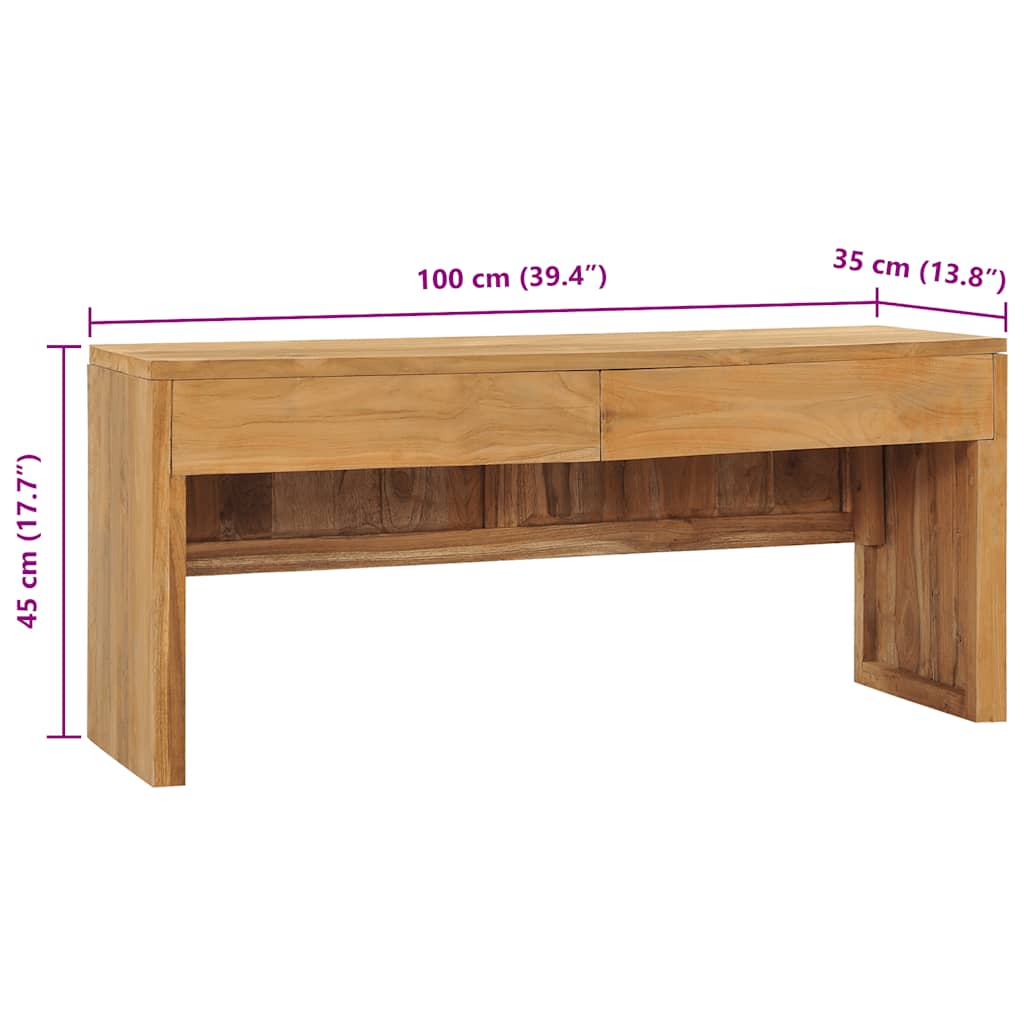 tömör tíkfa TV-szekrény 100 x 35 x 45 cm