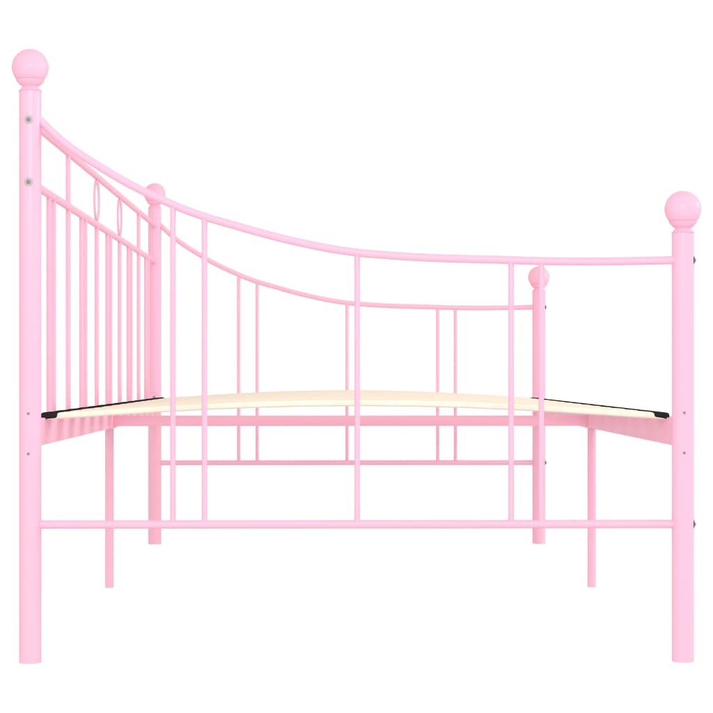 rózsaszín fém kanapéágy-keret 90 x 200 cm