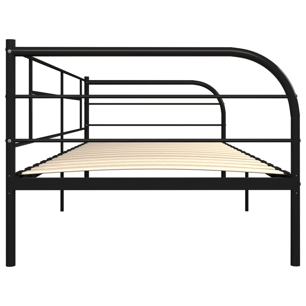 fekete fém kanapéágy-keret 90 x 200 cm