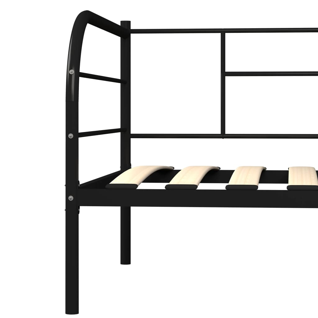 fekete fém kanapéágy-keret 90 x 200 cm