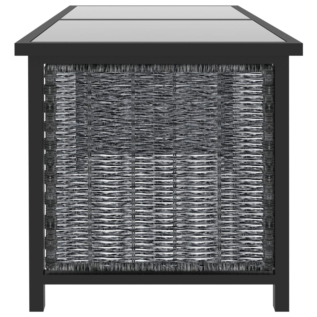 9 részes antracitszürke kerti polyrattan ülőgarnitúra párnákkal