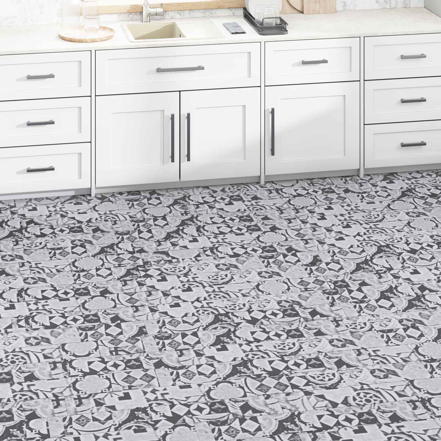 Padlódeszkák 5,02 m² 36 pcs PVC Szürke minta