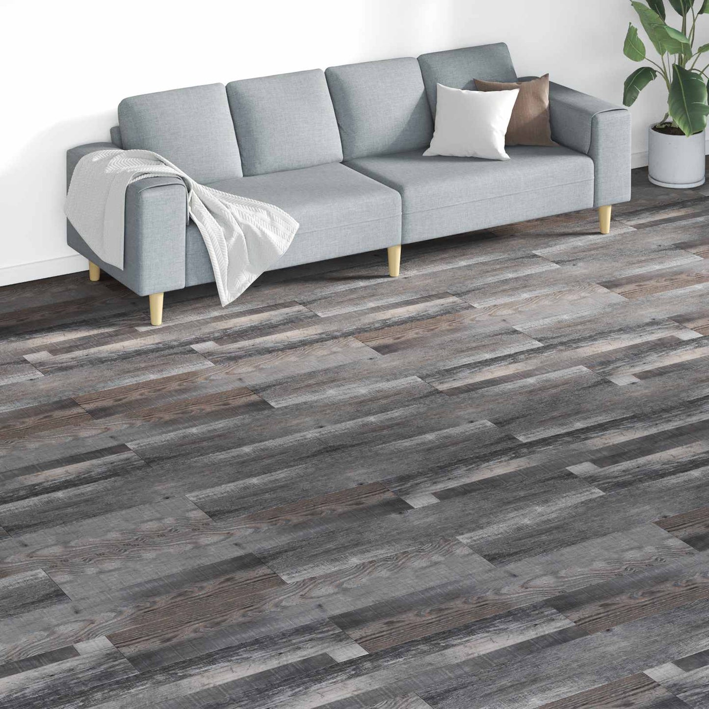 Padlódeszkák 18 pcs Szürke 5,26 m² PVC