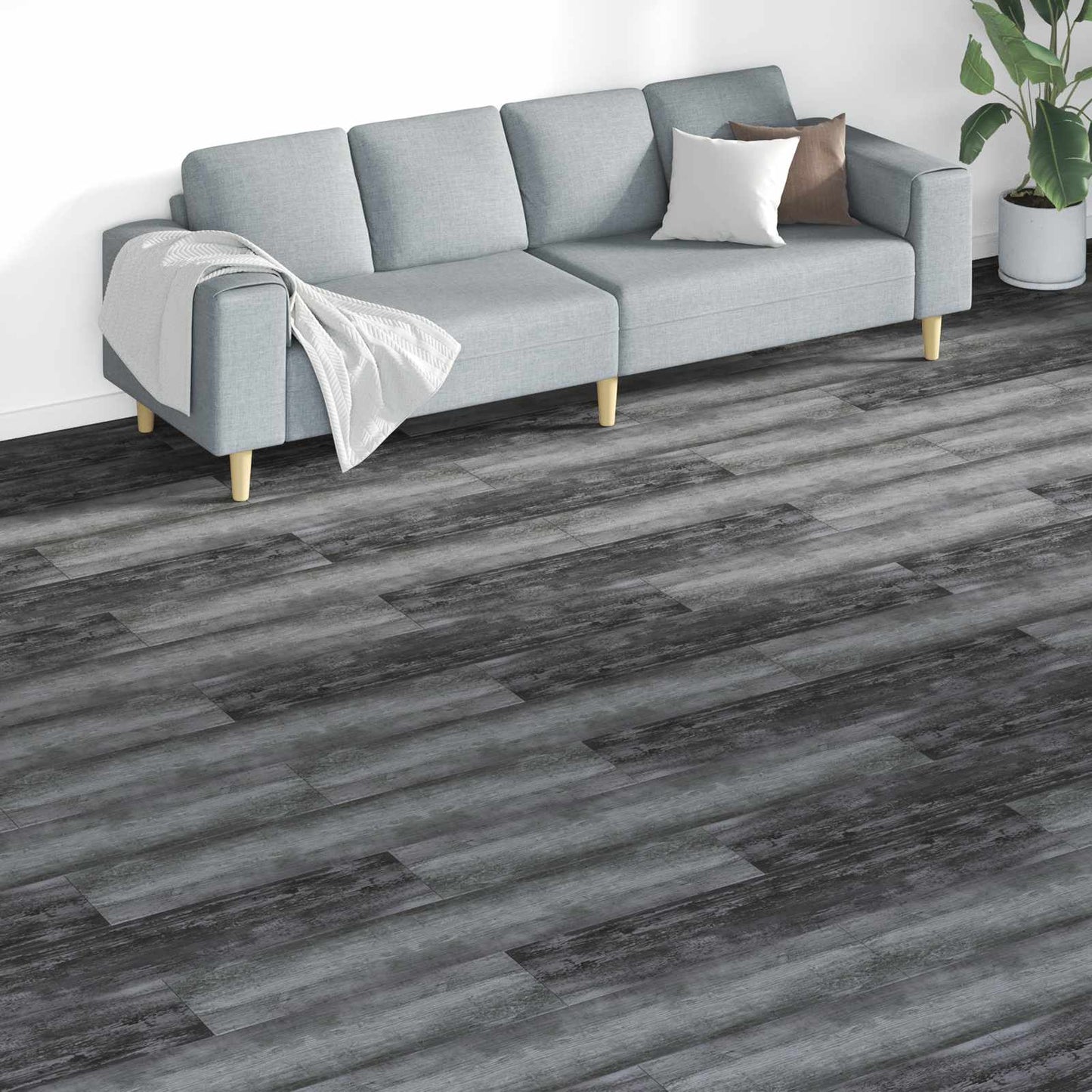 Padlódeszkák 18 pcs Szürke 5,26 m² PVC