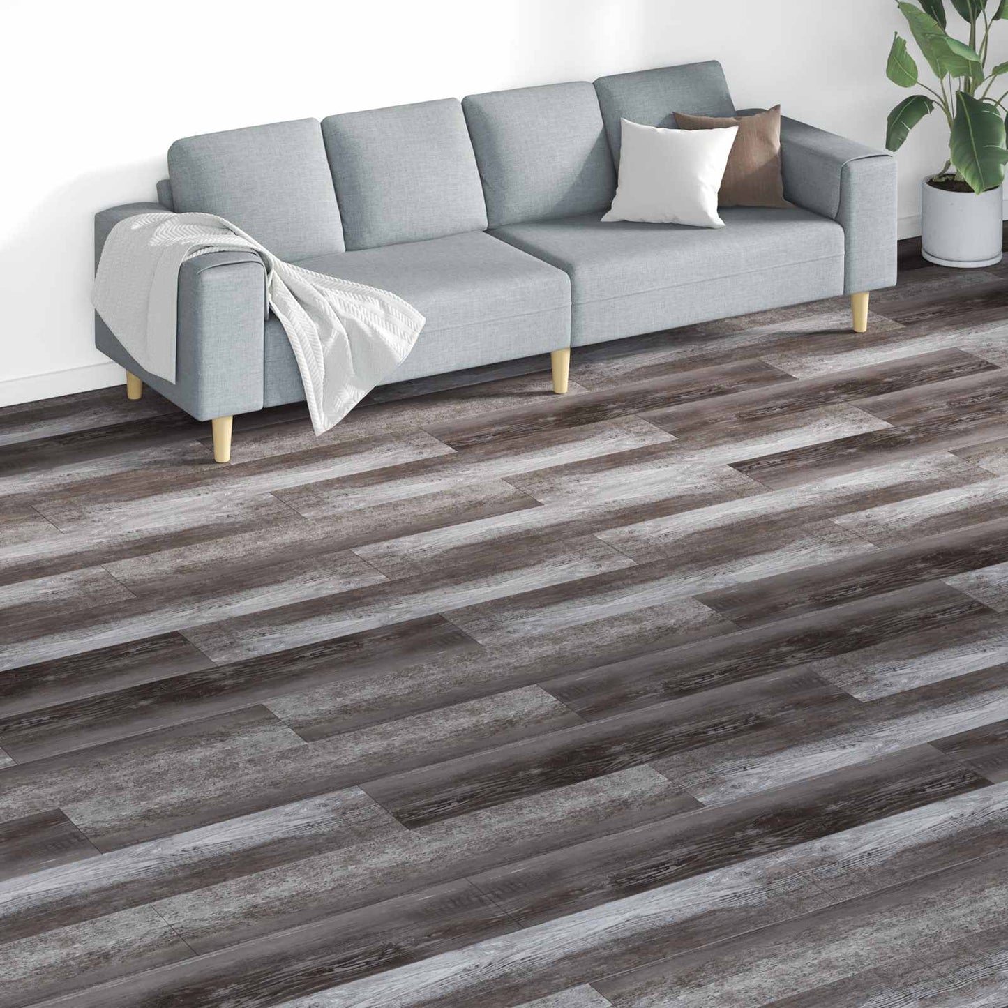 Padlódeszkák 18 pcs Barna 5,26 m² PVC