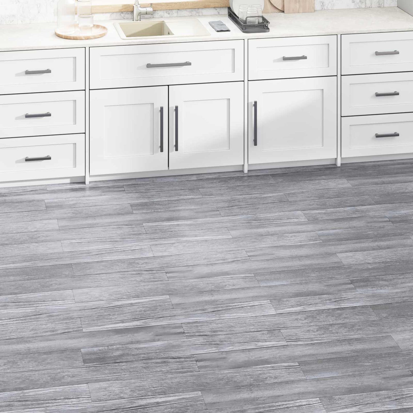 Padlódeszkák 5,02 m² 36 pcs PVC Matt Fa Szürke