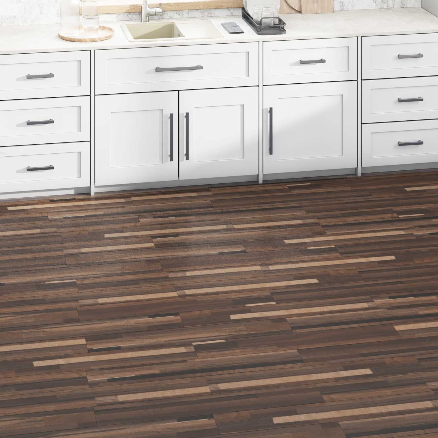 Padlódeszkák 5,02 m² 36 pcs PVC Csíkos Barna