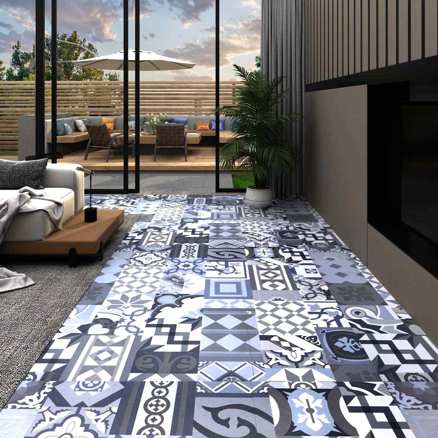 Padlódeszkák 5,11 m² 55 pcs PVC Színes minta