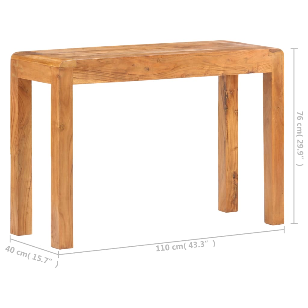 tömör akácfa konzolasztal mézszínű felülettel 110 x 40 x 76 cm