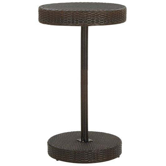 barna polyrattan kerti asztal 60,5 x 106 cm