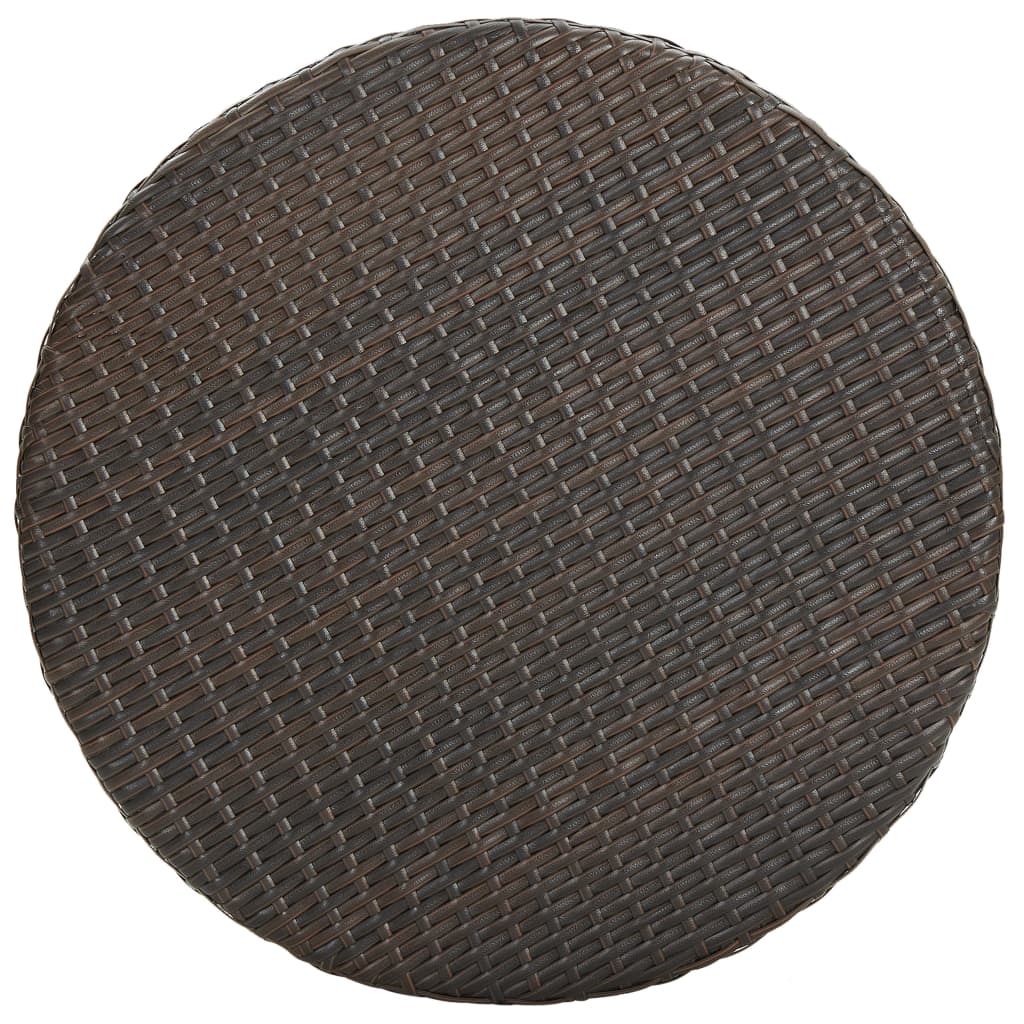 barna polyrattan kerti asztal 60,5 x 106 cm