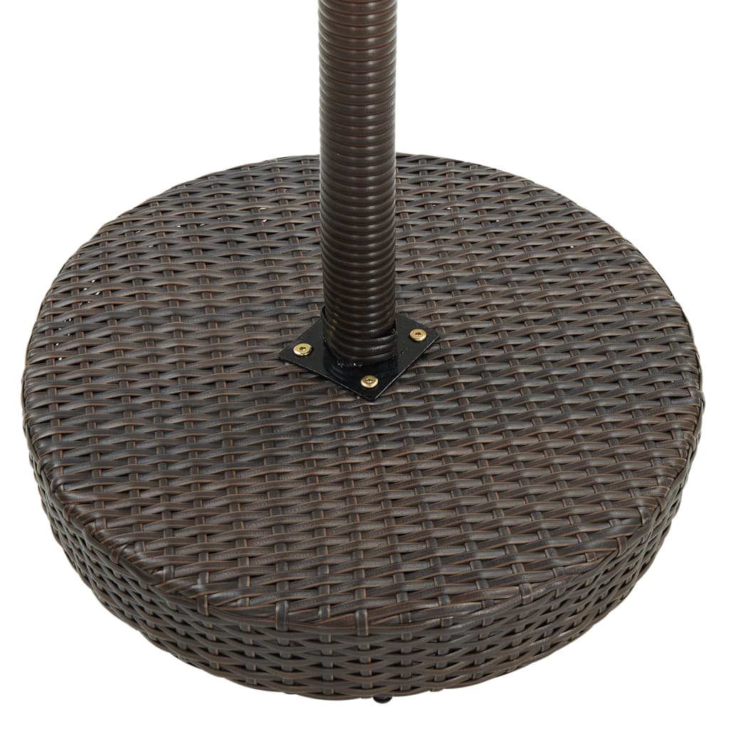 barna polyrattan kerti asztal 60,5 x 106 cm