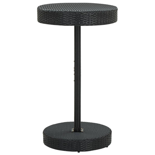 fekete polyrattan kerti asztal 60,5 x 106 cm