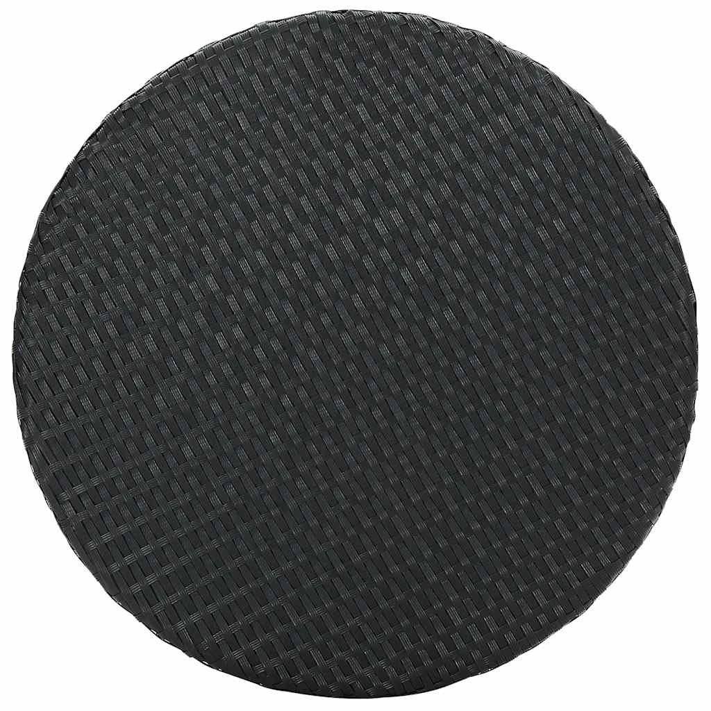 fekete polyrattan kerti asztal 60,5 x 106 cm
