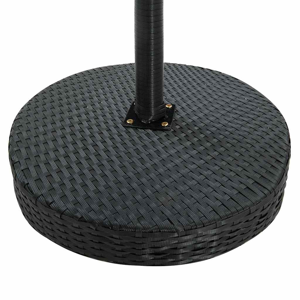 fekete polyrattan kerti asztal 60,5 x 106 cm
