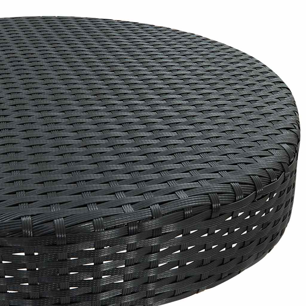 fekete polyrattan kerti asztal 60,5 x 106 cm