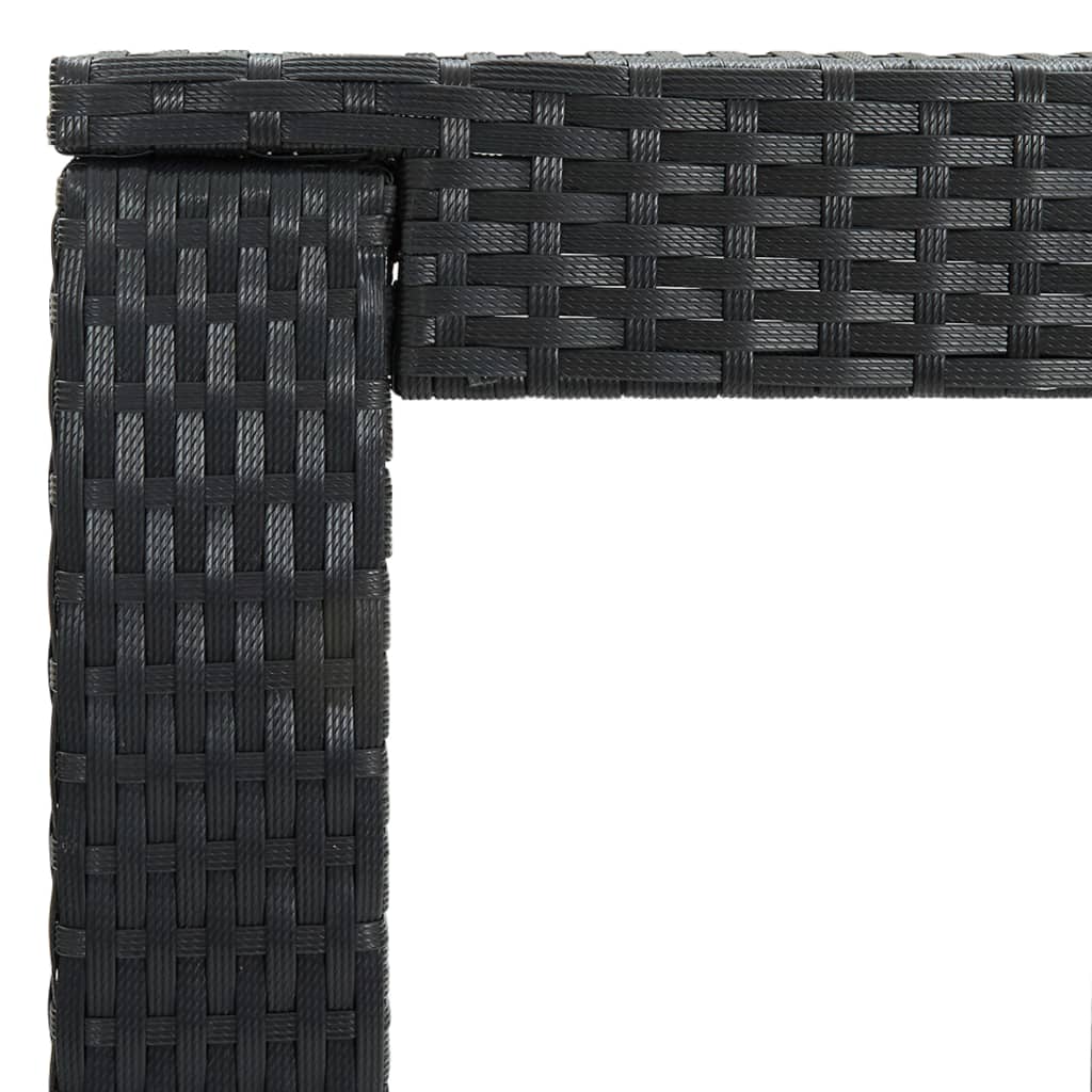 fekete polyrattan kerti bárasztal 60,5 x 60,5 x 110,5 cm