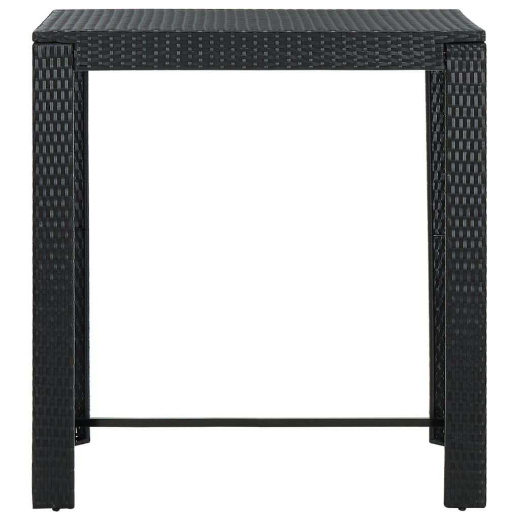 fekete polyrattan kerti bárasztal 100 x 60,5 x 110,5 cm
