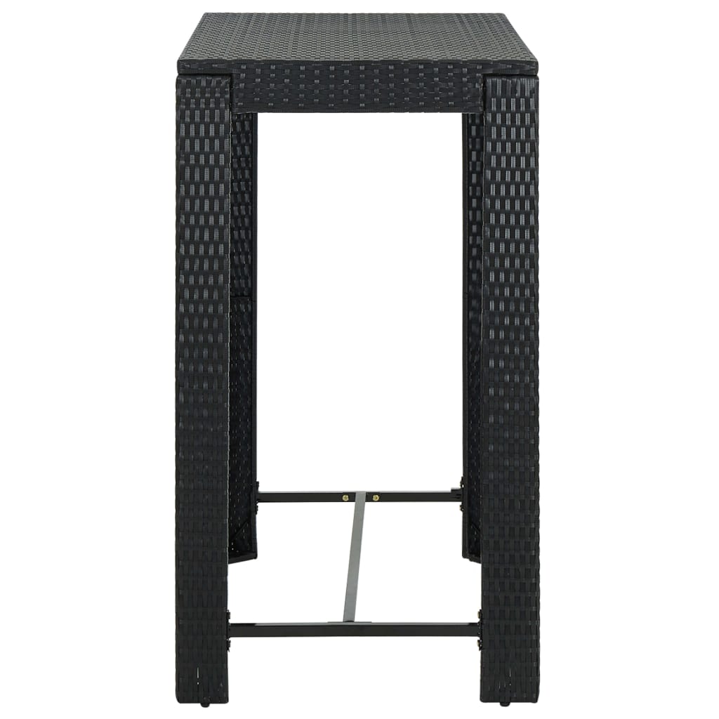 fekete polyrattan kerti bárasztal 100 x 60,5 x 110,5 cm