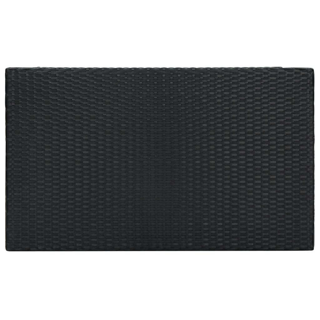 fekete polyrattan kerti bárasztal 100 x 60,5 x 110,5 cm