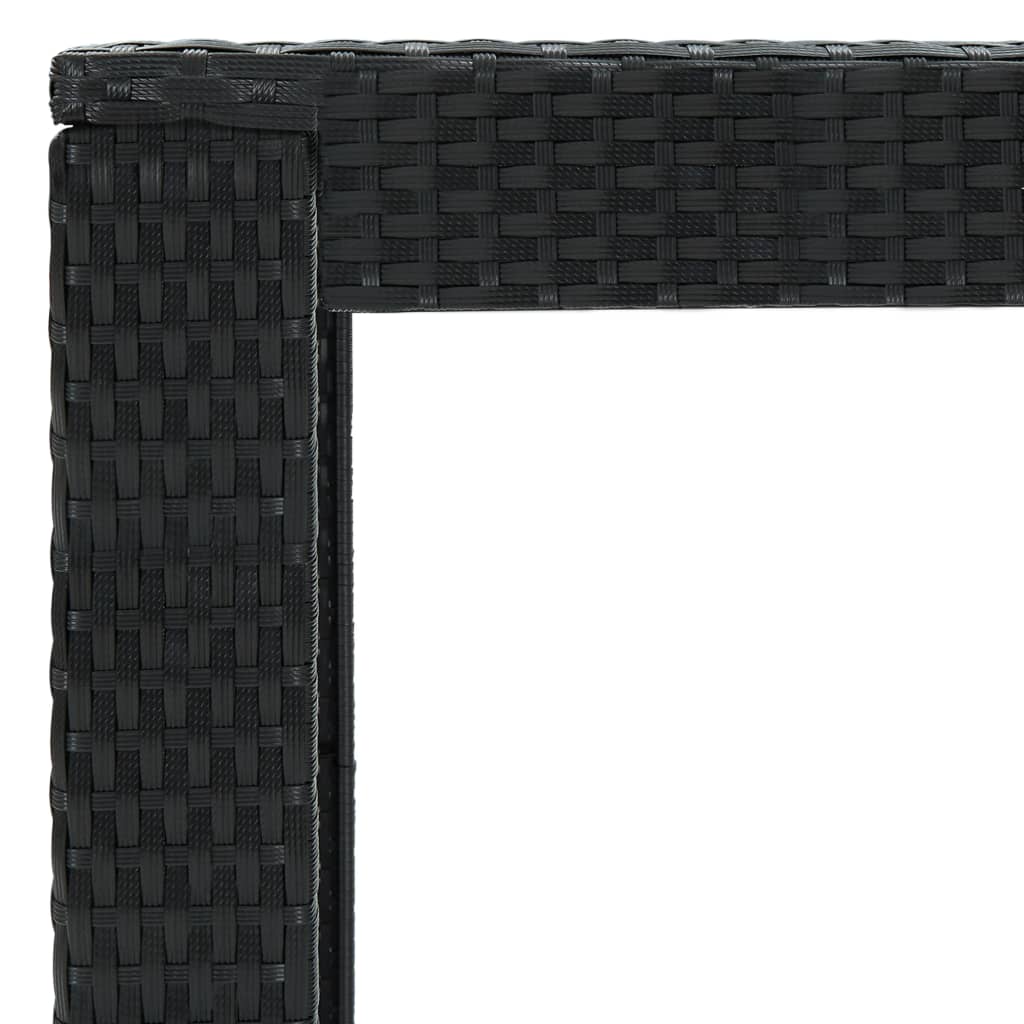 fekete polyrattan kerti bárasztal 100 x 60,5 x 110,5 cm